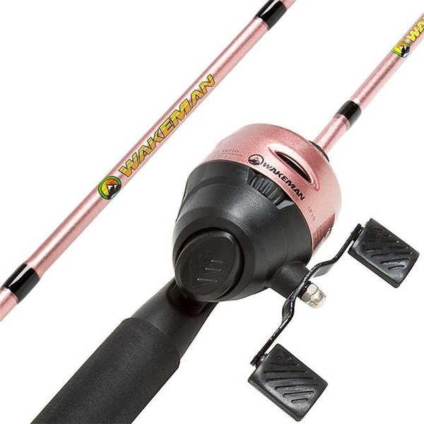 Wakeman Wakeman 80-FSH2002 Spincast Fishing Gear Rod & Reel Combo for Bass-Trout Fishing; Pink 80-FSH2002